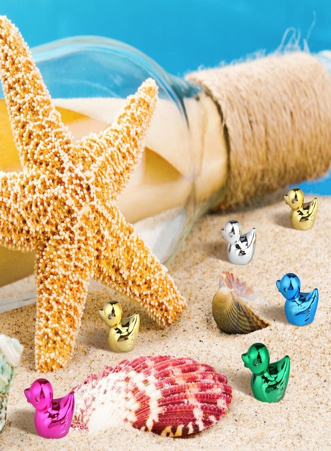 Blueweenly 50 Pcs Shiny Mini Duck Figures Colorful Duck Statue Decor Micro Garden Landscape Animal Sculpture Aquarium Hide and Seek Cake Decoration DIY Charms for Party Gift - Image 2